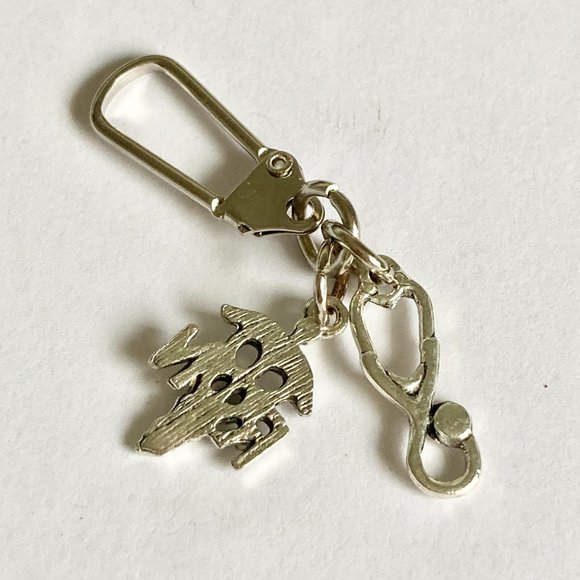 Medical Nursing RN Caduceus Stethoscope Zipper Pull Keychain Purse Charm - Picture 7 of 9